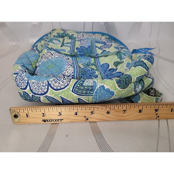 Vera Bradley Doodle Daisy Backpack Blue Green Floral Quilted School Travel Bag - Picture 13 of 13